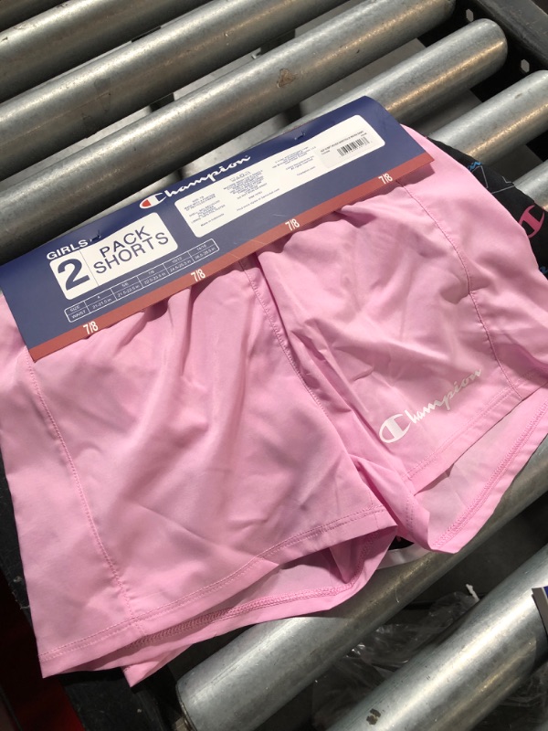 Photo 2 of 7/8 NEW Champion Girl's 2.5" Black/Pink 2-Pack Active Shorts 