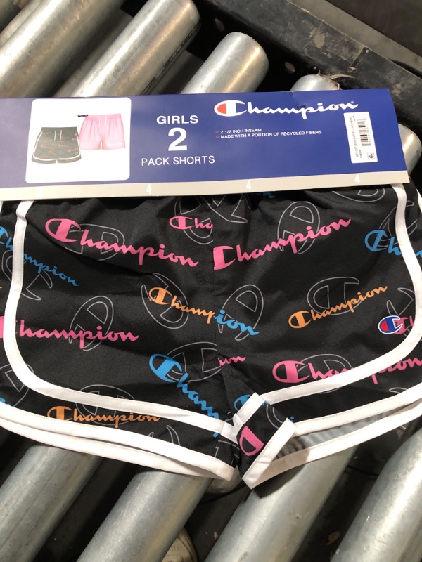 Photo 1 of 4 Champion Girl's 2.5" Black/Pink 2-Pack Active Shorts 