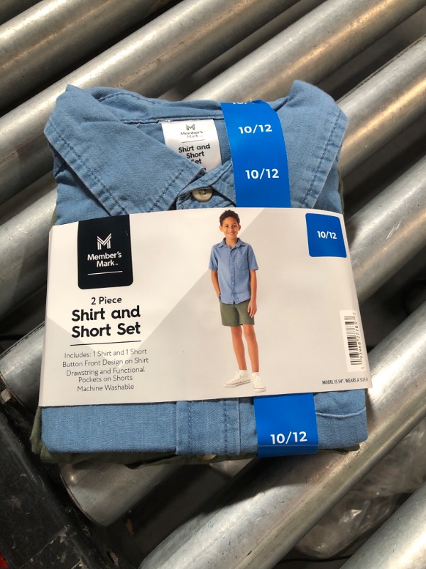 Photo 2 of 10/12 Member's Mark Boy's 2 Piece Button Short Sleeve Shirt Drawstring Short Set