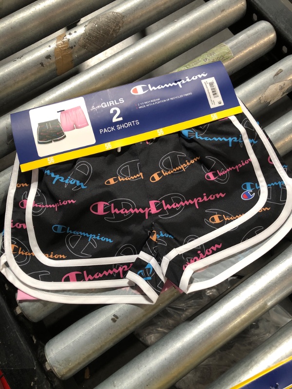 Photo 3 of 5/6 Champion Girl's 2.5" Black/Pink 2-Pack Active Shorts