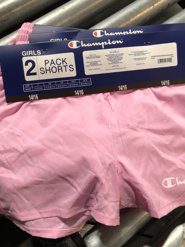 Photo 3 of 14/16 Champion Girl's 2.5" Black/Pink 2-Pack Active Shorts