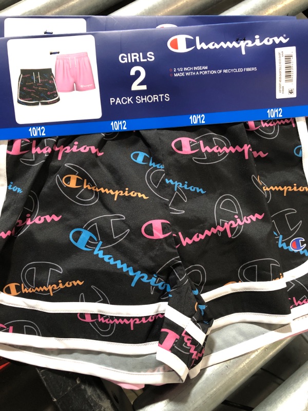 Photo 3 of 10/12 Champion Girl's 2.5" Black/Pink 2-Pack Active Shorts