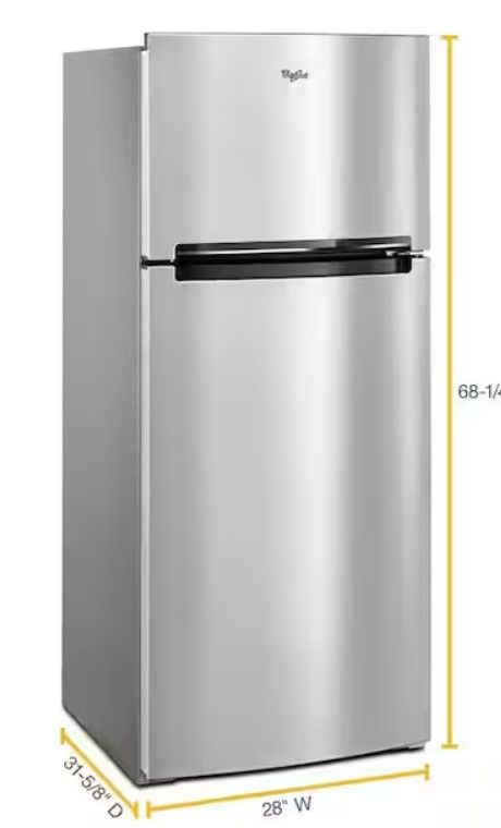 Photo 1 of Whirlpool
18 cu. ft. Top Freezer Refrigerator in Stainless Steel