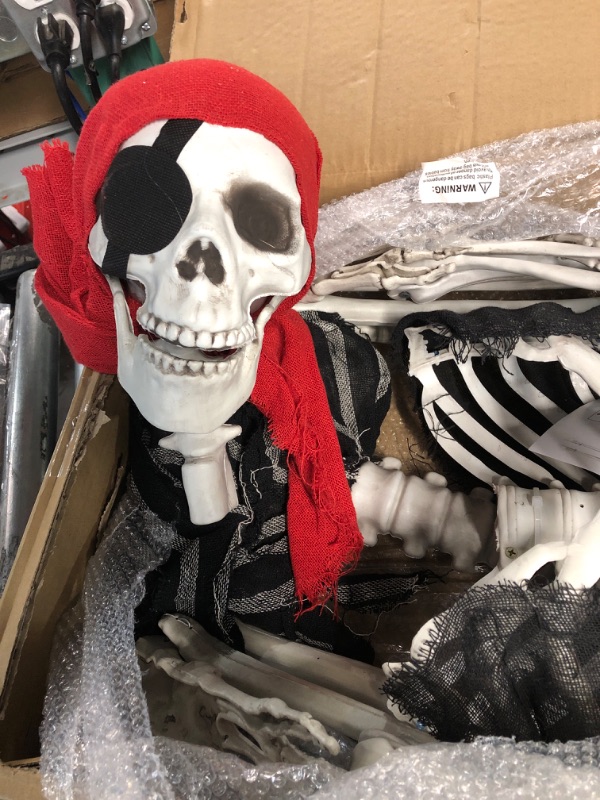 Photo 3 of 5.4 Ft Halloween Skeleton, Realistic Human Posable Life Size Pirate Skeletons