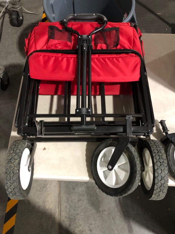 Photo 6 of **PARTS** Mac Sports WTCX-201 Extended Collapsible Folding Outdoor Utility Wagon, Red 