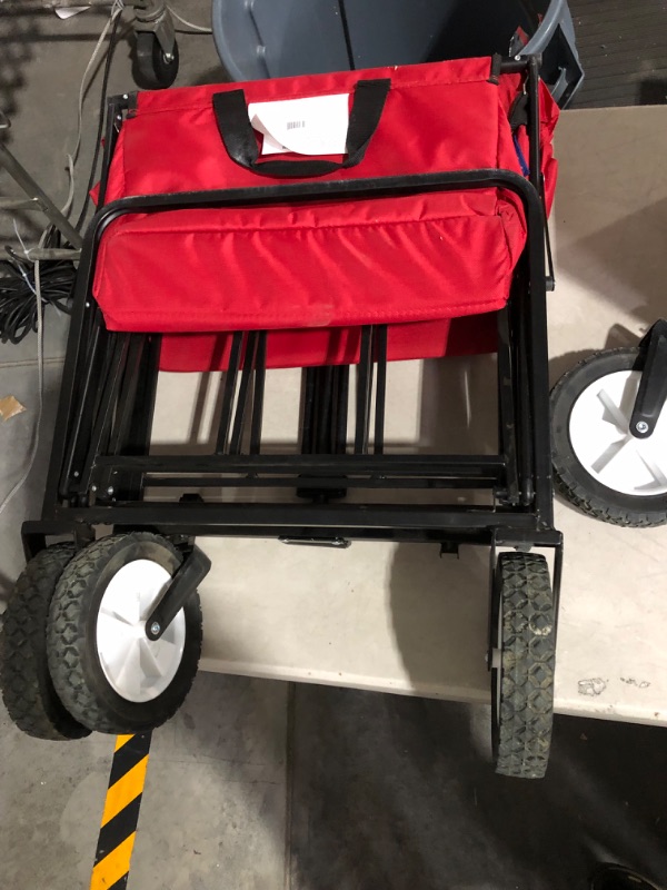 Photo 2 of **PARTS** Mac Sports WTCX-201 Extended Collapsible Folding Outdoor Utility Wagon, Red 