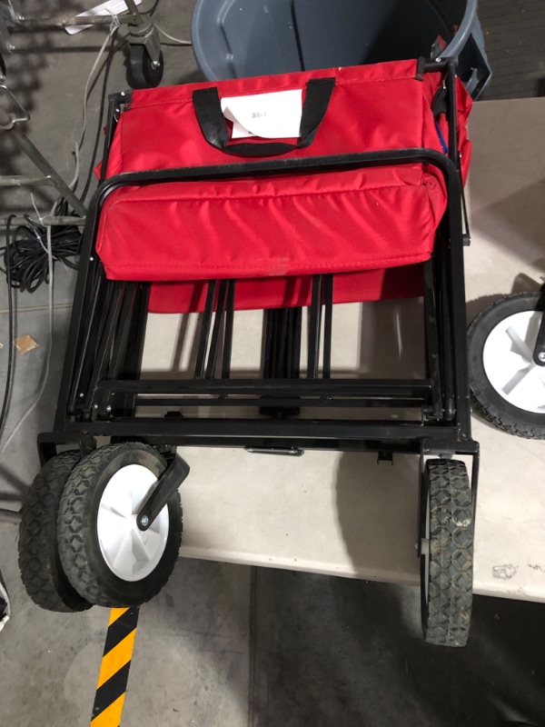 Photo 4 of **PARTS** Mac Sports WTCX-201 Extended Collapsible Folding Outdoor Utility Wagon, Red 