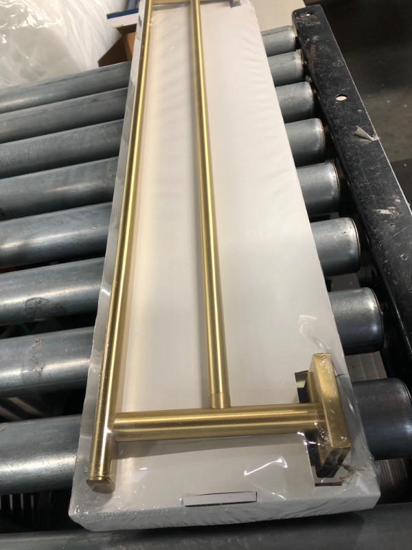 Photo 2 of Gatco 4064 Elevate Double Towel Bar, 24 Inch, Brushed Brass Double Bar 24 Inch Brushed Brass