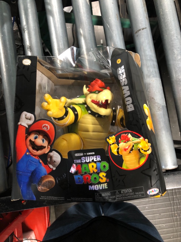 Photo 2 of BOX IS DAMAGED, ITEM IS GOOD**** The Super Mario Bros. Movie 7-Inch Feature Bowser Action Figure with Fire Breathing Effects