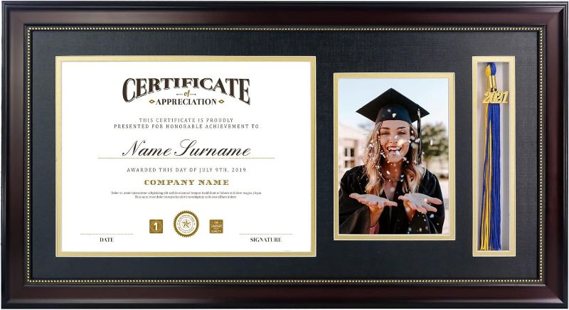 Photo 1 of ***DAMAGED SEE PHOTOES***GraduatePro 11x22 Diploma Picture Frame with Tassel Holder for 8.5x11 