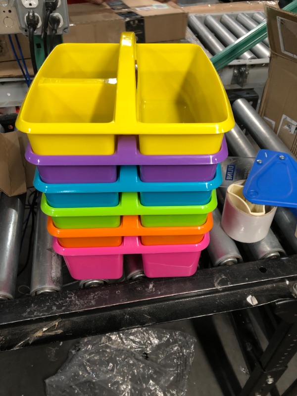 Photo 1 of ***one of them is cracked***Teacher Created Resources Brights Storage Caddies Set 6-Pack - by TCR