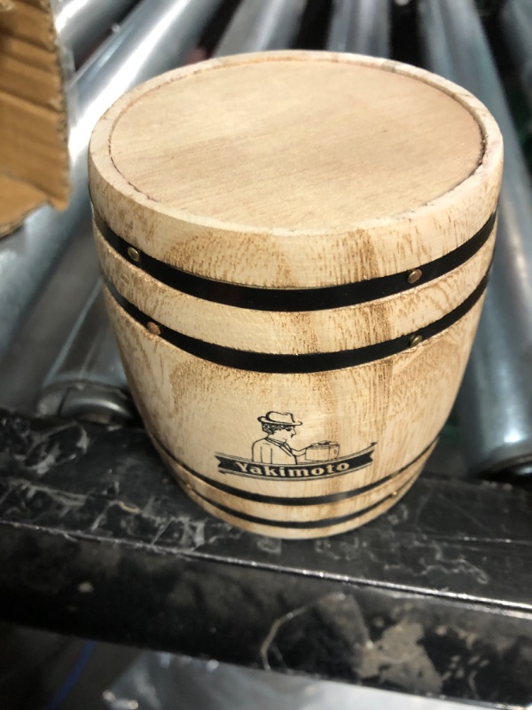 Photo 3 of ***NO KNOB ON LID*** Yakimoto wooden barrel with Lid Food Storage Container Tea Canister 