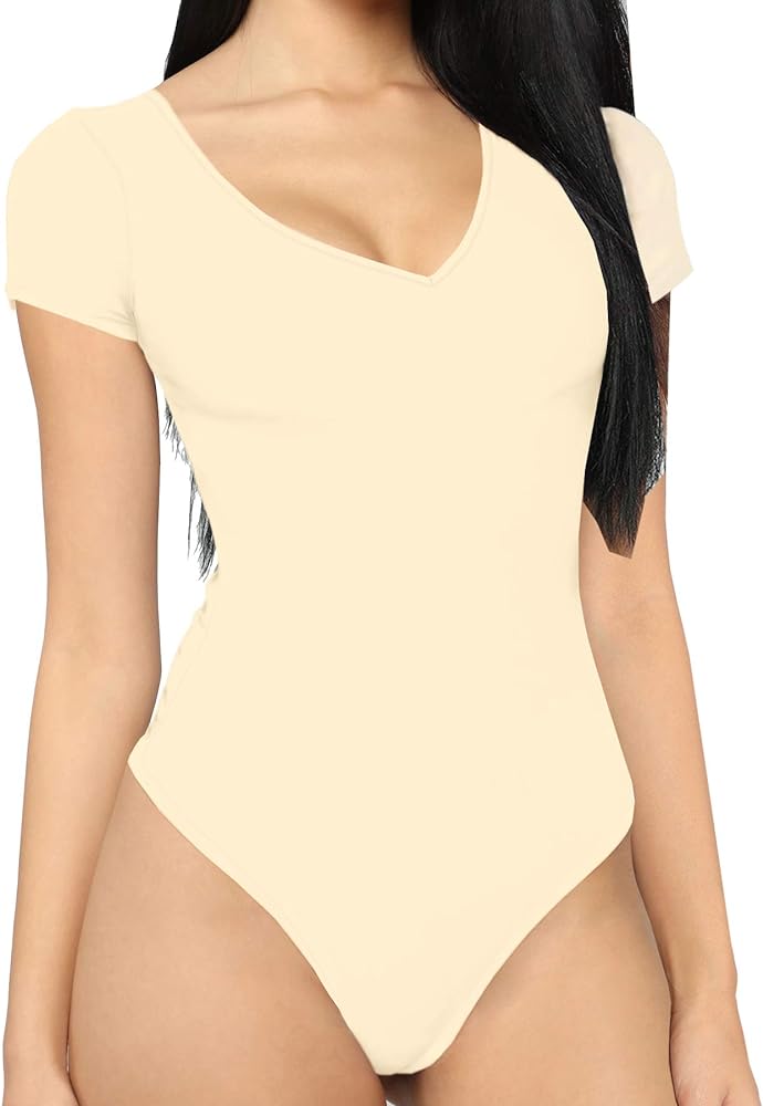 Photo 1 of Short Sleeve Basic Bodysuit Jumpsuit