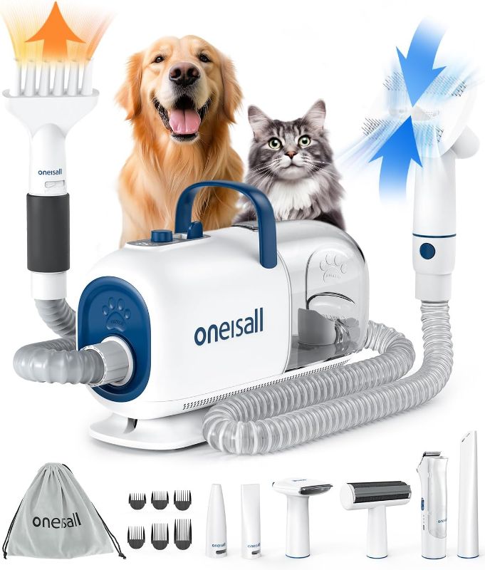 Photo 1 of (USED AND MISSING ITEMS) oneisall Dog Grooming Vacuum Blow Dryer and Clippers, Dog Grooming Kit 