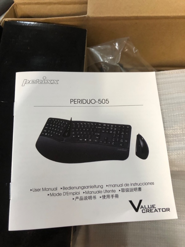 Photo 3 of Perixx Periduo-505, Wired USB Ergonomic Split Keyboard and Vertical Mouse Combo 