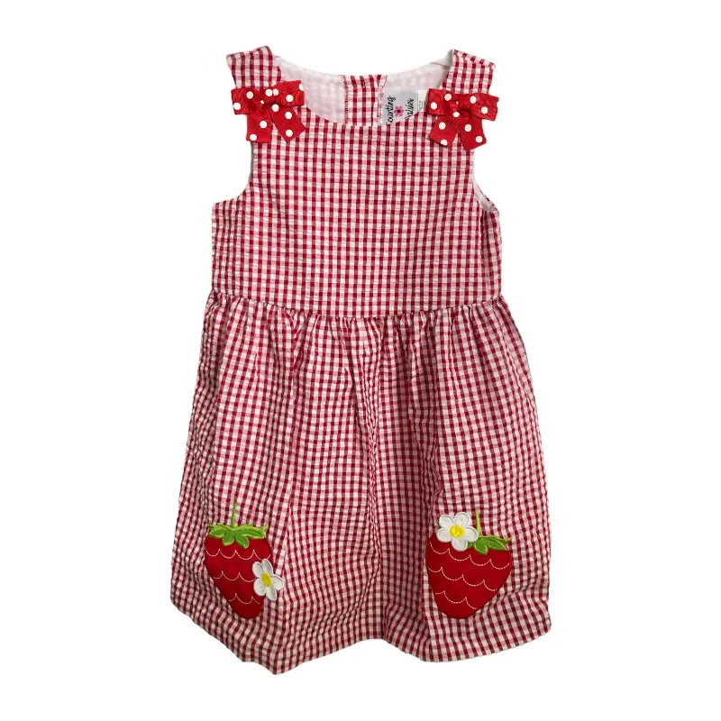 Photo 1 of Counting Daisies Girl's Seersucker Ruffled Collar Sleeveless Dress