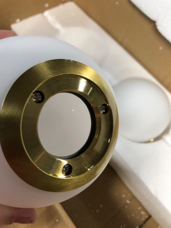 Photo 5 of  Bathroom Vanity Light 3 Lights Fixtures Brushed Brass Milk White Globe