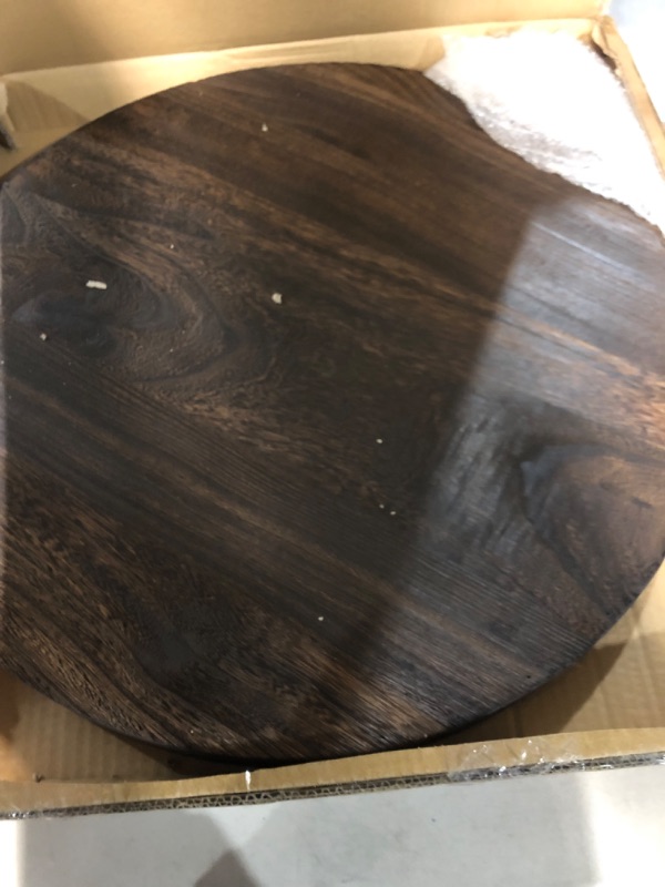 Photo 1 of Gurfuy Extra Large Round Ottoman Table Tray 24" - Rustic Wooden Serving Tray for Farmhouse  