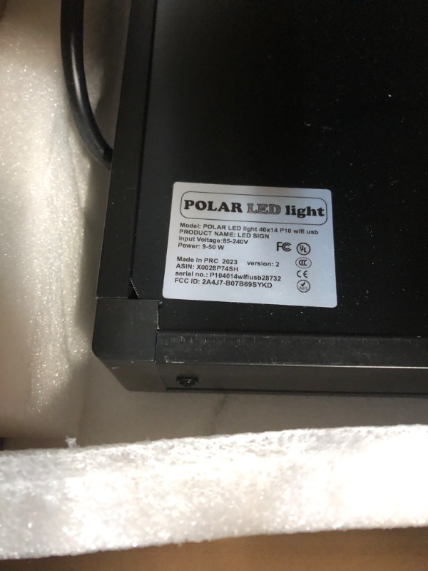 Photo 1 of OUTDOOR 40" x 14" WiFi P10 resolution, full LED RGB color sign with high resolution