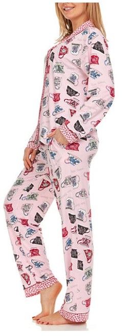 Photo 1 of Flora Ladies Notch Collar PJ Set Medium 8-10