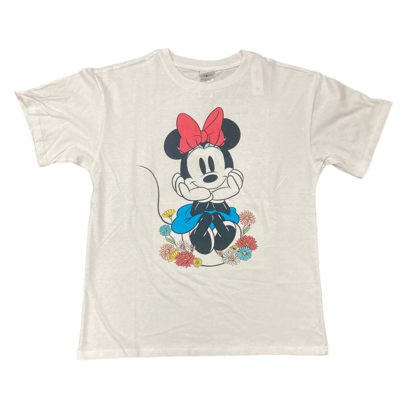 Photo 2 of Disney Women's Soft Short Sleeve Graphic Print T-Shirt (White/Minnie Mouse, M)