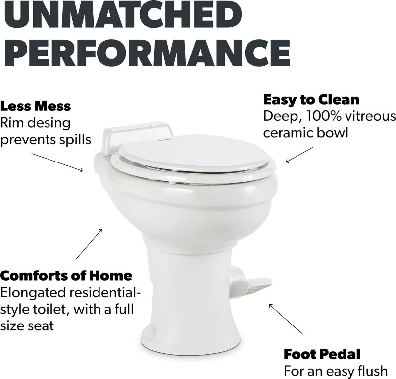 Photo 1 of 
Dometic 302320081 320 Series Standard Height RV Toilet, White