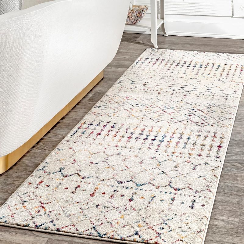 Photo 1 of nuLOOM Moroccan Blythe Runner Rug, 2' 6" x 6', Light Multi, Rectangular, 0.35" Thick