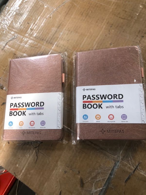 Photo 3 of 2 PACK Password Book with Alphabetical Tabs Rose Gold