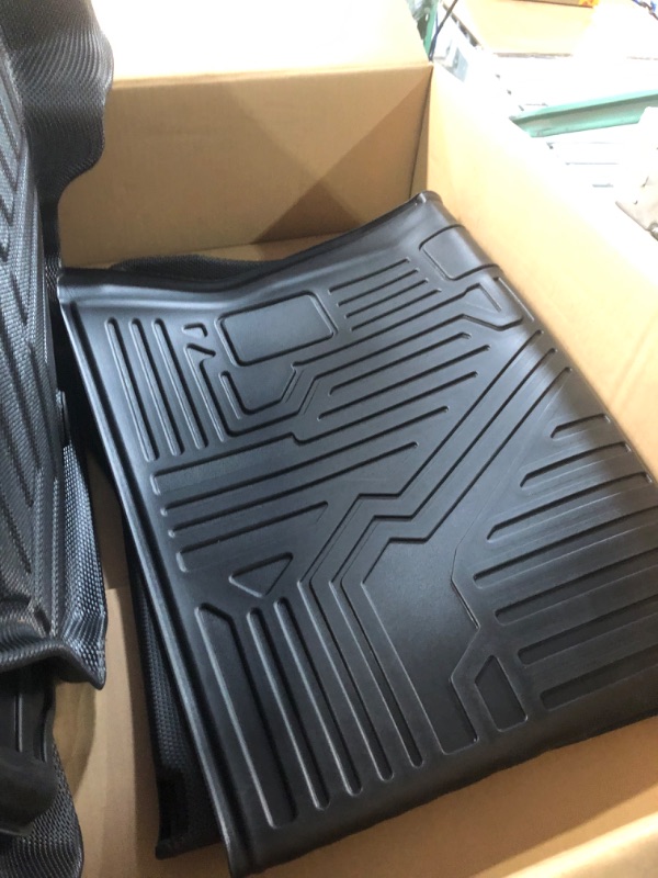 Photo 5 of Mixsuper Floor Mats and Cargo Liner for 2021-2023 Jeep Wrangler 4XE (Not for 2 Door/JL Unlimited Models) Custom Fit All Weather 2 Row Floor Liners and Trunk Mats Set Black