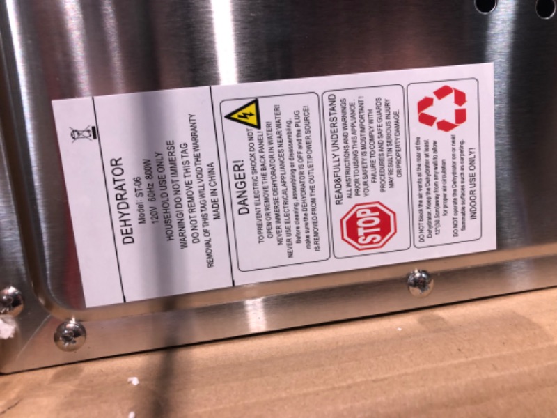Photo 1 of ***USED AND DIRTY - POWERS ON - UNABLE TO TEST FURTHER***
Colzer Dehydrators for Food and Jerky, 6 Tray Food Dehydrator Machine