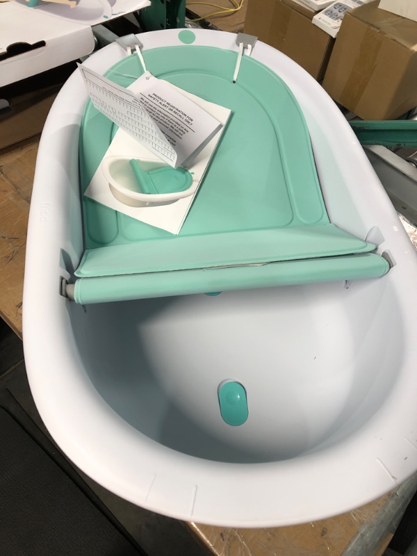 Photo 4 of 4-in-1 Grow-with-Me Bath Tub by Frida Baby Transforms Infant Bathtub to Toddler Bath Seat with Backrest for Assisted Sitting in Tub