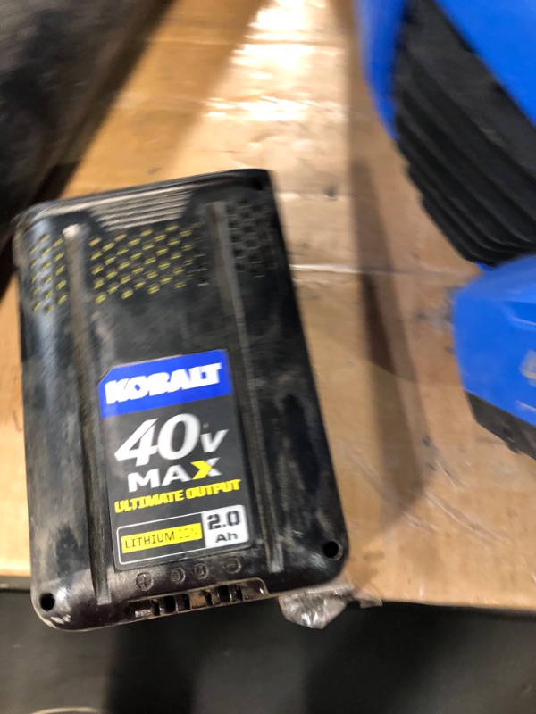 Photo 2 of **MISSING CHARGER**
KOBALT 40V MAX BRUSHLESS LEAF BLOWER WITH BATTERY