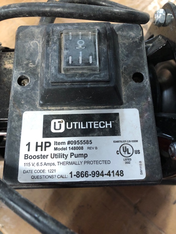 Photo 4 of **READ NOTES BELOW*Utilitech 1-HP Stainless Steel Lawn Pump 148008