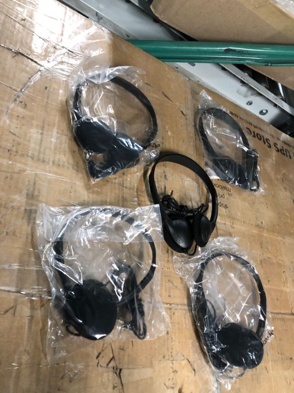 Photo 4 of 5 PACK Stereo Headphones for Students, Classroom, Library