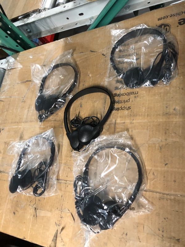 Photo 2 of 5 PACK Stereo Headphones for Students, Classroom, Library