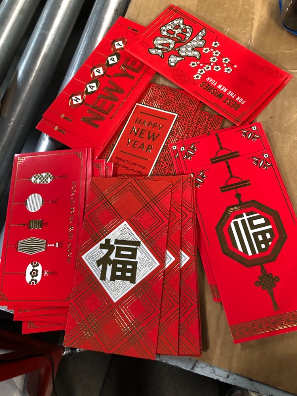 Photo 3 of Hallmark Chinese New Year Cards 2023, Money or Gift Card Holders (36 Year of the Rabbit Red Envelopes) 3 Pack