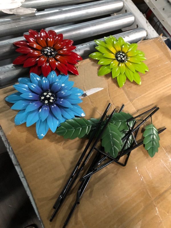 Photo 1 of ***STOCK PHOTO FOR REFERENCE ONLY*** Hofriyo 3 Pack Flower Garden Stakes Decor