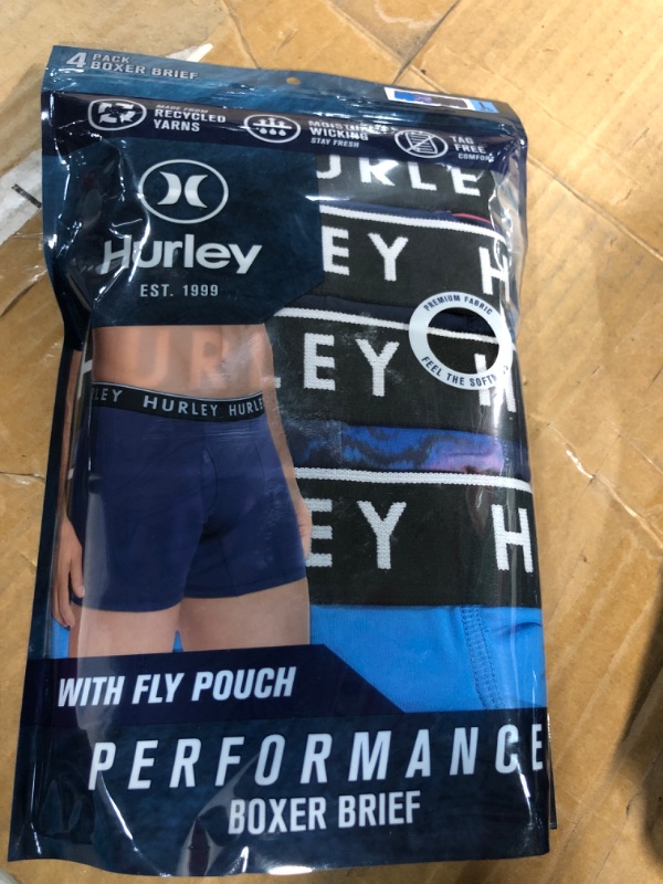 Photo 2 of Hurley Performance Boxer Brief With Fly Pouch 4pk Medium Multicolor- SIZE L