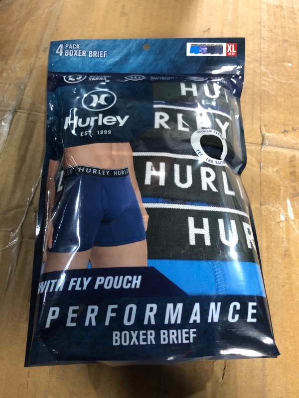 Photo 2 of Hurley Performance Boxer Brief With Fly Pouch 4pk Medium Multicolor- SIZE XL