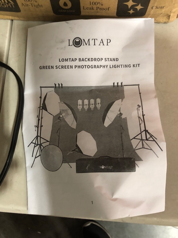 Photo 2 of LOMTAP Backdrop Stand Green Screen Photography Lighting Kit 3 Softboxes 5 Photo Umbrellas 5 in 1