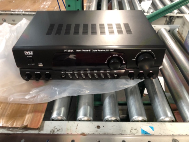 Photo 3 of Pyle 200W Home Audio Power Amplifier - Stereo Receiver w/AM FM Tuner, 2 Microphone Input w/Echo for Karaoke,