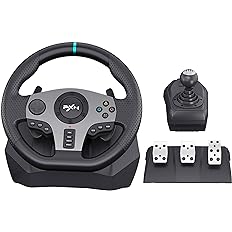 Photo 1 of PXN V9 PC Steering Wheel with Pedals and Shifter 270/900 Degree Gaming Steering Wheel