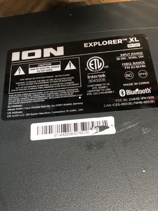 Photo 5 of Ion Explorer XL, High-Power All Weather Speaker with Premium 5-Speaker Sound