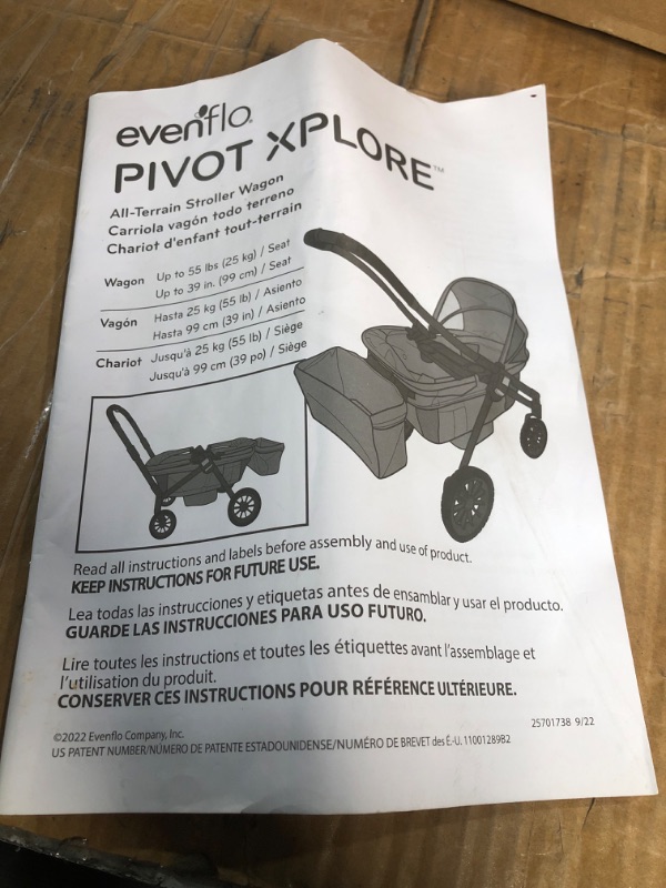 Photo 6 of Evenflo Pivot Xplore All-Terrain Stroller Wagon (Adventurer Gray)