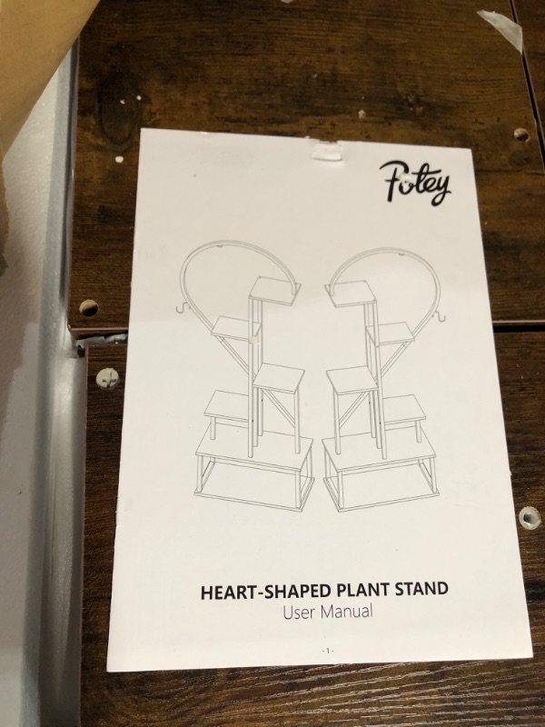 Photo 3 of POTEY 6 Tier Metal Plant Stand, Creative Half Heart Shape Ladder Plant Stands 