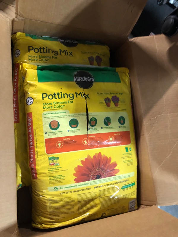 Photo 2 of Miracle-Gro Potting Mix 2 pack 2 cu. ft. 2 Pack