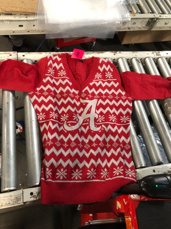 Photo 2 of FOCO Women's NCAA College Team Logo Ugly Holiday V-Neck Sweater Alabama Crimson Tide 9-189 Team Color