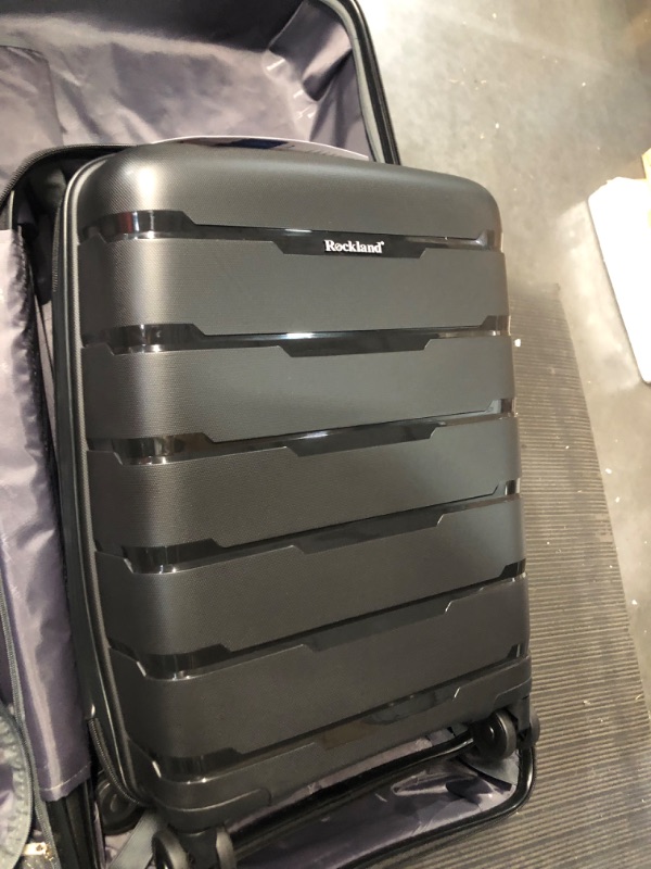 Photo 4 of Rockland Pasadena Hardside Expandable Spinner Wheel Luggage, Black, 19", 23", 27" 19", 23", 27" BLACK