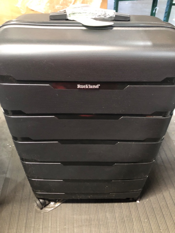 Photo 2 of Rockland Pasadena Hardside Expandable Spinner Wheel Luggage, Black, 19", 23", 27" 19", 23", 27" BLACK