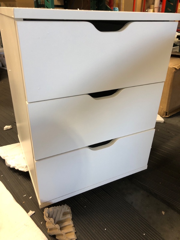 Photo 1 of Farini 3-Drawer Vertical Filing Cabinet Rolling Wood Mobile File Cabinets Under Desk 